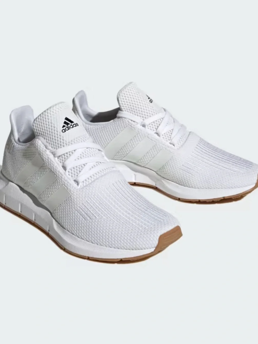 adidas Kids White Knit Lace-Up Sneakers